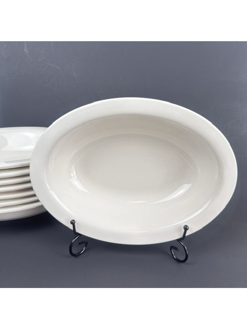 Buffalo China 1 Oval Serving Bowl 10.5x7.5 Restaurant White Buffalo Backstamp